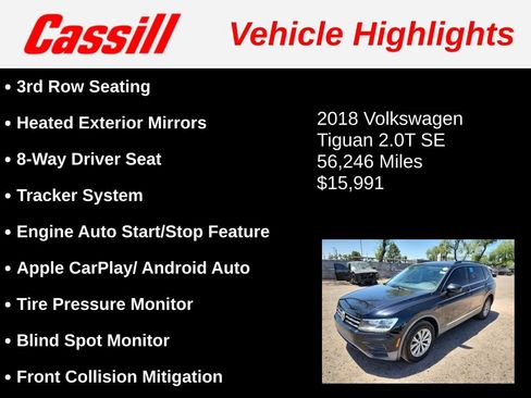 Used 2018 Volkswagen Tiguan SE FWD image 3