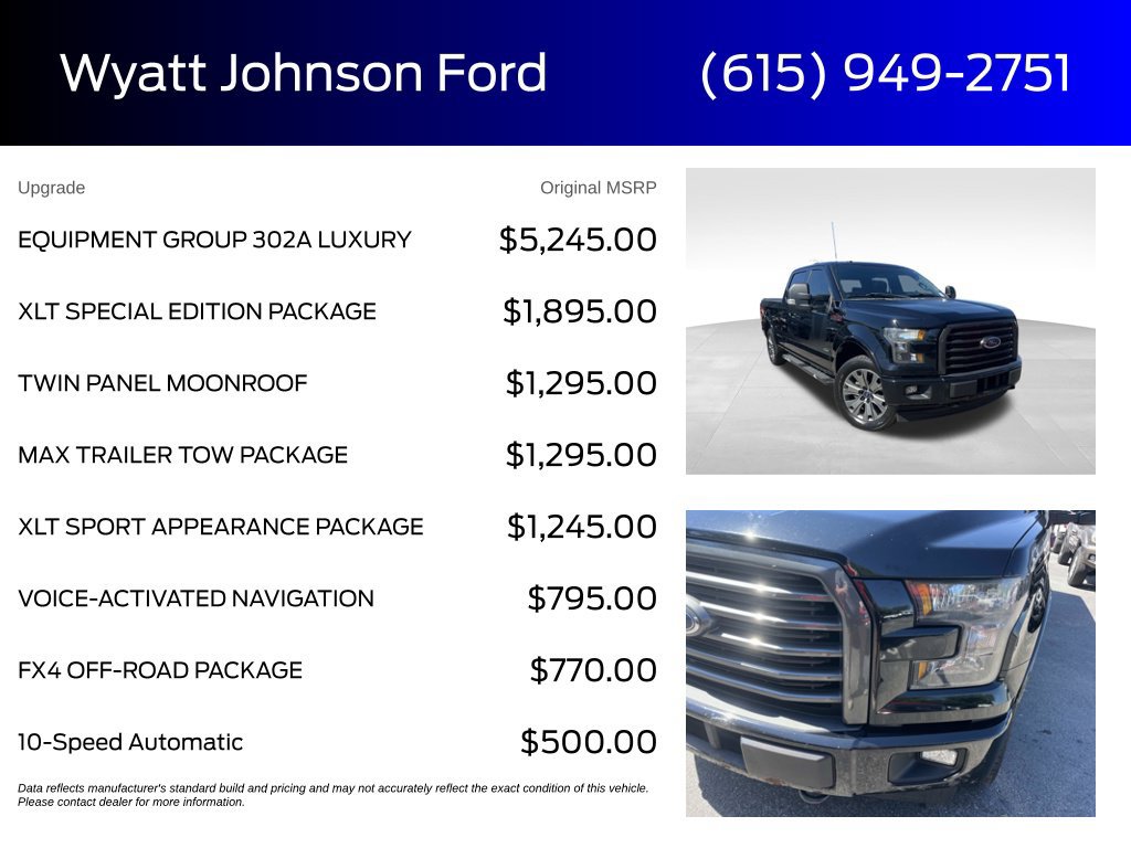 Used 2017 Ford F150 XLT w/ Equipment Group 302A Luxury AWD/4WD image 5