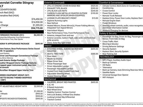 Used 2023 Chevrolet Corvette Stingray Premium Cpe w/ Z51 Performance Package RWD image 50