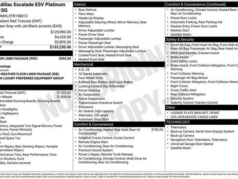 New 2026 Cadillac Escalade ESV Platinum Luxury w/ LPO, Floor Liner Package AWD/4WD image 47