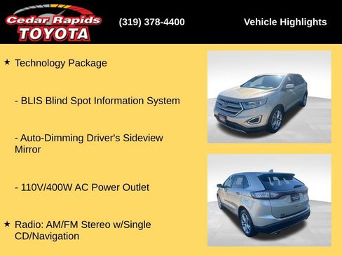 Used 2017 Ford Edge Titanium w/ Technology Package FWD image 29