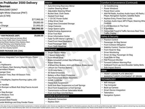 Used 2024 RAM ProMaster 3500 w/ Delivery Van Package FWD image 35