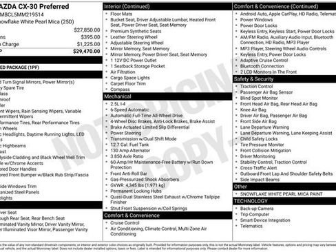 Certified 2021 MAZDA CX-30 AWD 2.5 S w/ Preferred Package image 5