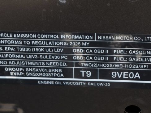 Used 2025 Nissan Versa SV w/ Trunk Package FWD image 12