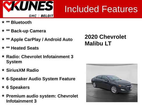 Used 2020 Chevrolet Malibu LT FWD image 2