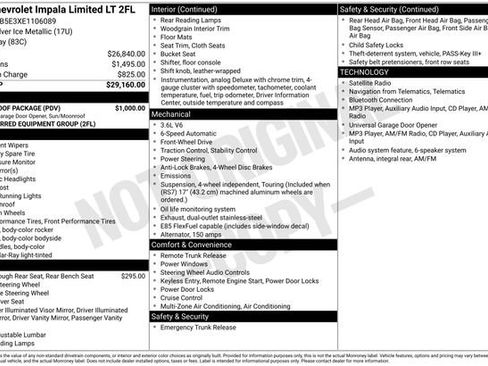 Used 2014 Chevrolet Impala LT w/ LT Sunroof Package FWD image 2