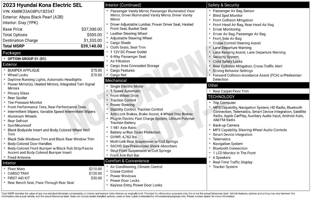 Used 2023 Hyundai Kona SEL FWD image 18