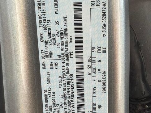 Used 2022 Ford F150 Platinum w/ Equipment Group 701A High AWD/4WD image 42