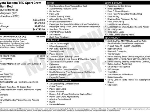 Used 2024 Toyota Tacoma TRD Sport w/ TRD Sport Upgrade Package AWD/4WD image 16