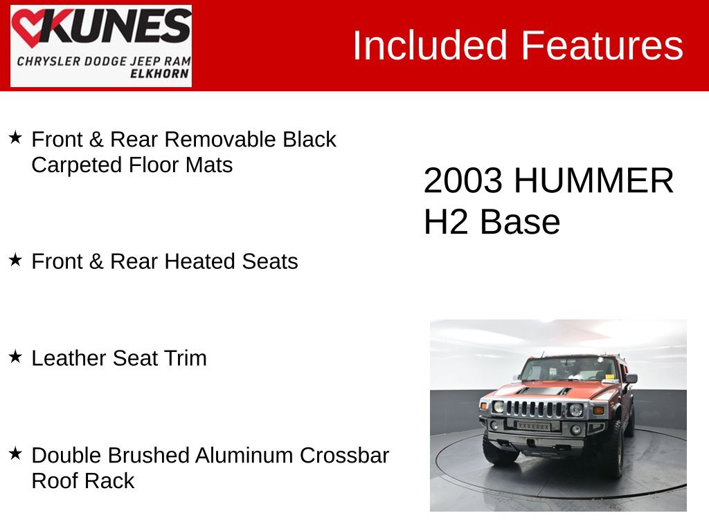 Used 2003 HUMMER H2 w/ Preferred Equipment Group AWD/4WD image 4