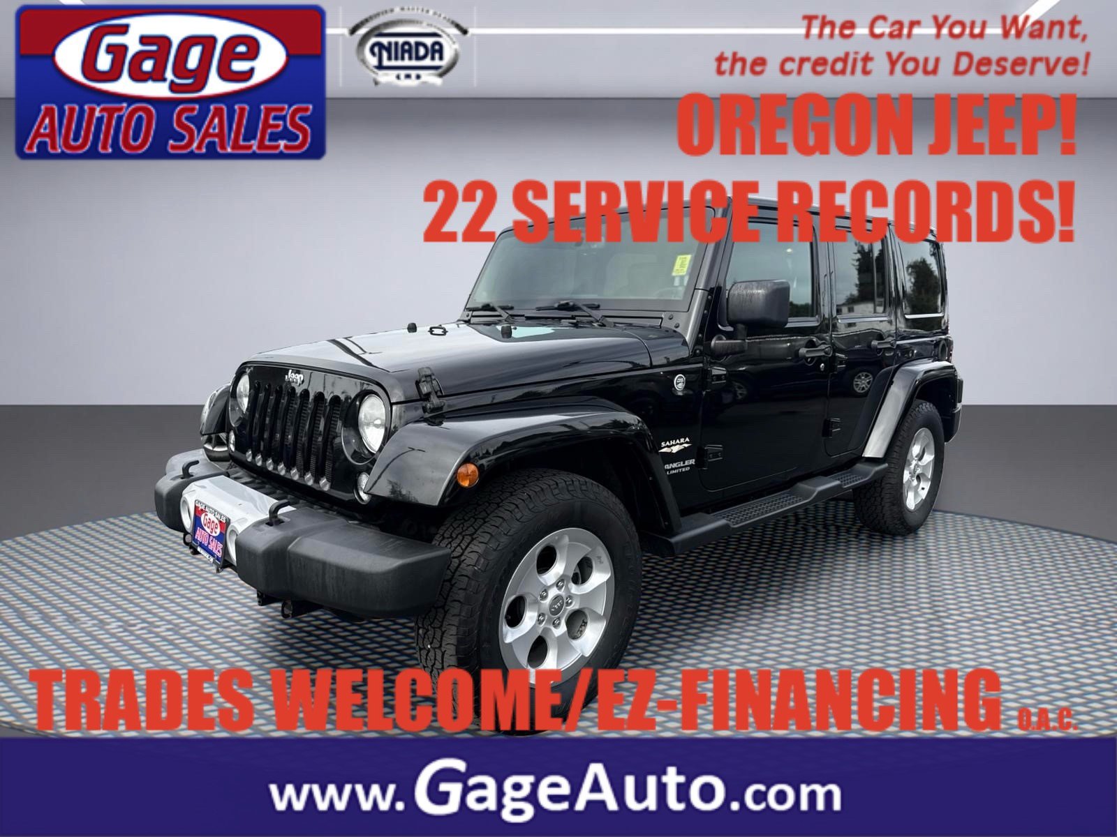 Used 2014 Jeep Wrangler Unlimited Sahara w/ Max Tow Package AWD/4WD image 1
