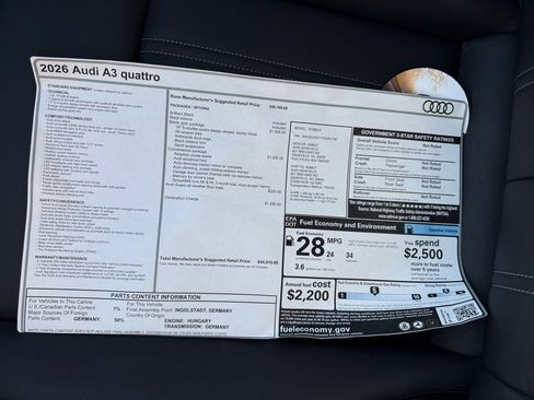 New 2026 Audi A3 2.0T Premium image 33