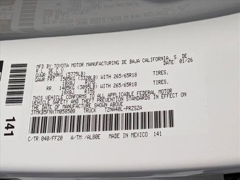 New 2026 Toyota Tacoma SR5 image 17