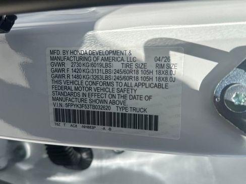 New 2026 Honda Ridgeline RTL image 30