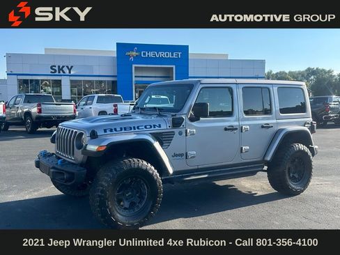 Used 2021 Jeep Wrangler Unlimited Rubicon 4xe w/ Steel Bumper Group image 1
