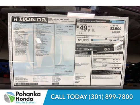 New 2026 Honda Civic Sport image 22