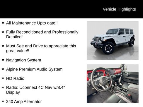 Used 2021 Jeep Wrangler Unlimited Rubicon w/ Uconnect 4C Nav & Sound Group AWD/4WD image 31