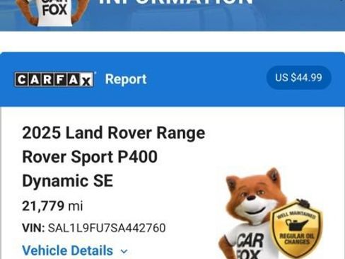 Used 2025 Land Rover Range Rover Sport Dynamic SE AWD/4WD image 8