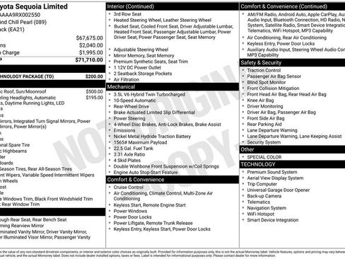 Certified 2024 Toyota Sequoia Limited w/ Tow Technology Package RWD image 31