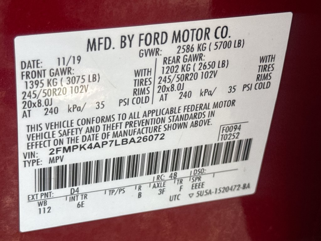 Used 2020 Ford Edge ST w/ Cold Weather Package AWD/4WD image 33