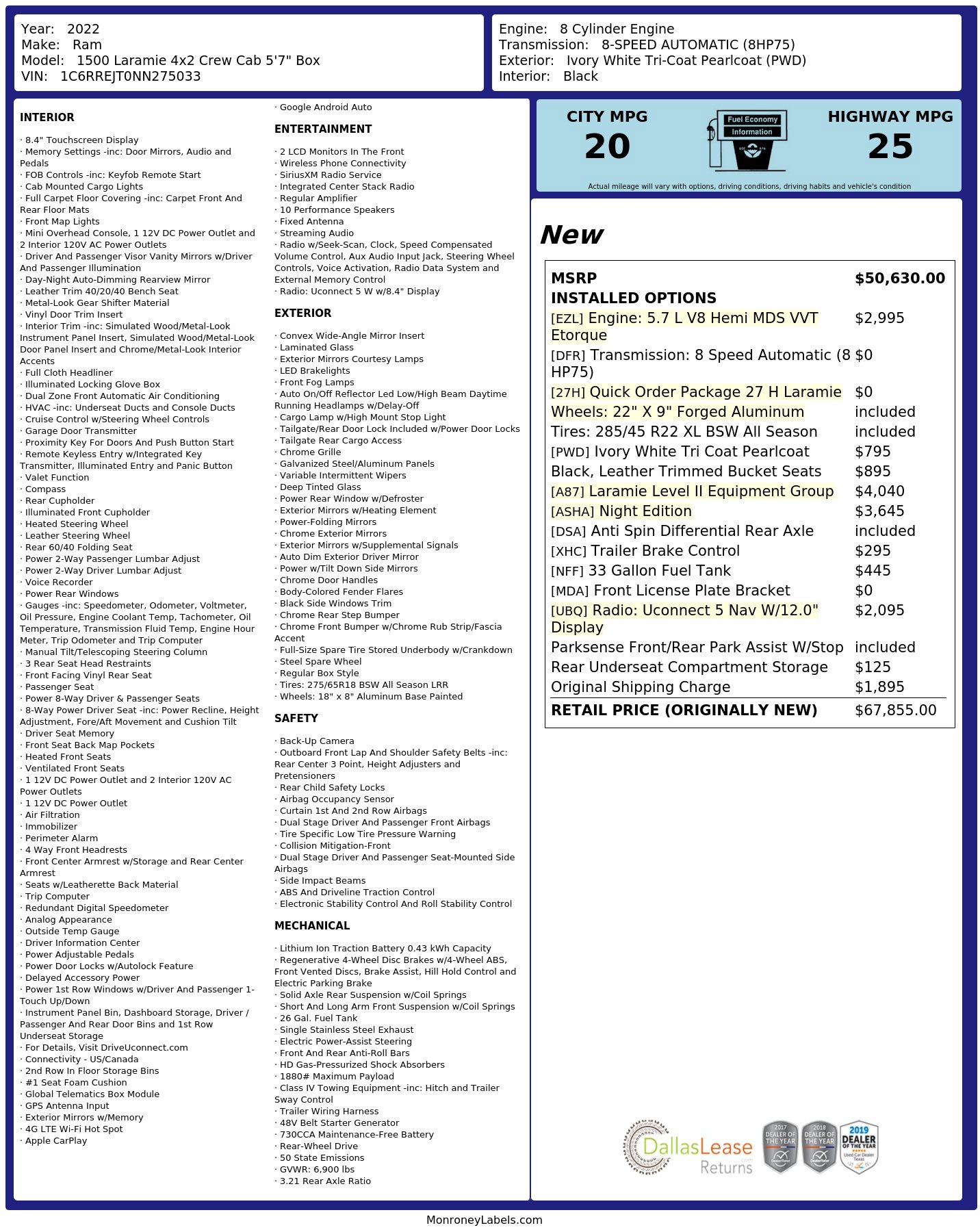 Used 2022 RAM 1500 Laramie RWD image 2