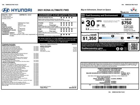 Used 2021 Hyundai Kona Ultimate FWD image 2