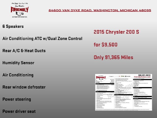 Used 2015 Chrysler 200 S w/ Comfort Group FWD image 5
