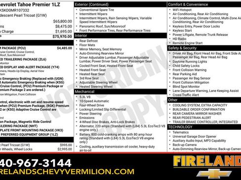 Used 2021 Chevrolet Tahoe Premier w/ Premium Package AWD/4WD image 2