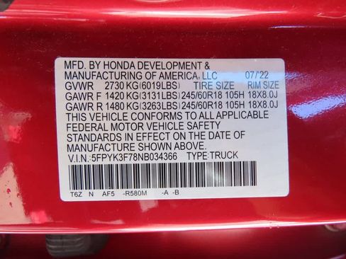 Certified 2022 Honda Ridgeline RTL-E image 30