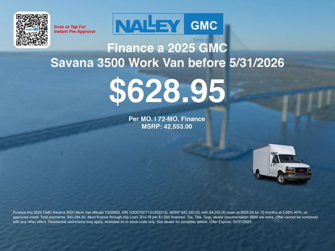 New 2025 GMC Savana 3500 w/ Power Convenience Package RWD image 6