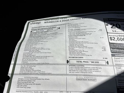 New 2025 Jeep Wrangler Unlimited Sahara w/ Technology Group image 13