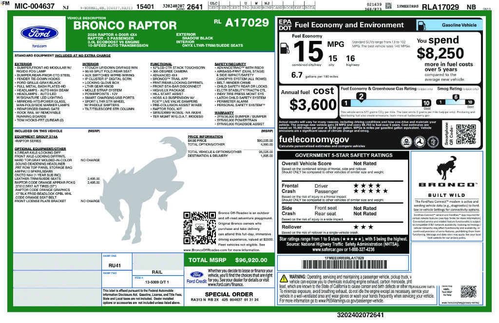 Used 2024 Ford Bronco Raptor AWD/4WD image 10
