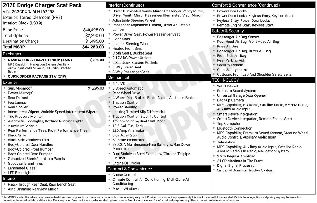 Used 2020 Dodge Charger Scat Pack w/ Navigation & Travel Group RWD image 38