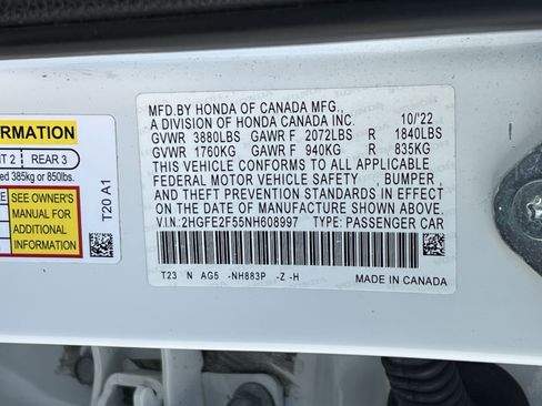 Certified 2022 Honda Civic Sport image 25