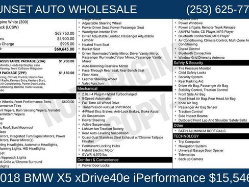 Used 2018 BMW X5 xDrive40e AWD/4WD image 45