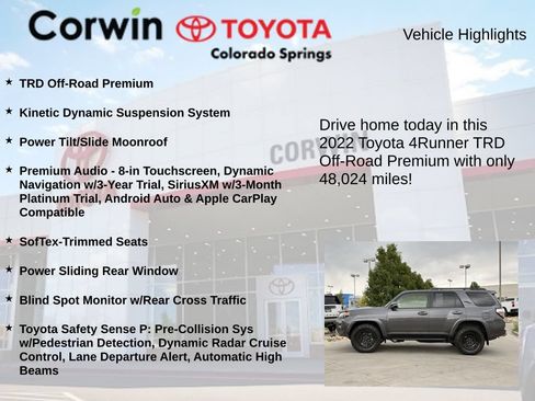 Used 2022 Toyota 4Runner TRD Off-Road Premium w/ Moonroof Package AWD/4WD image 6