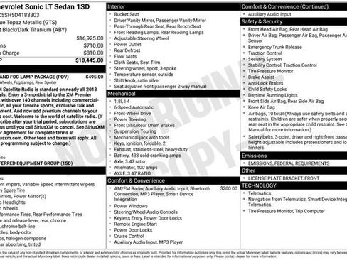 Used 2013 Chevrolet Sonic LT w/ Wheels and Fog Lamp Package image 31