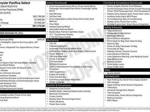 New 2026 Chrysler Pacifica Select AWD/4WD image 51