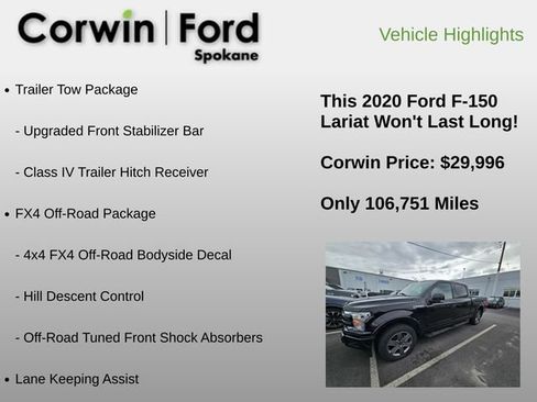 Used 2020 Ford F150 Lariat w/ Equipment Group 502A Luxury image 6
