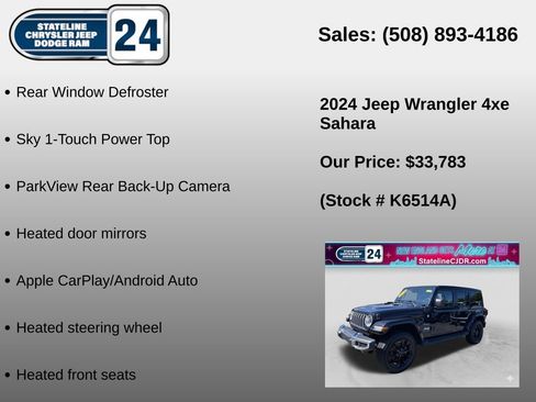 Certified 2024 Jeep Wrangler Unlimited Sahara AWD/4WD image 6