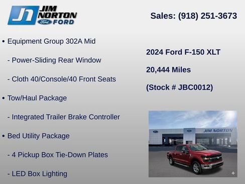Used 2024 Ford F150 XLT w/ Equipment Group 302A MID AWD/4WD image 21