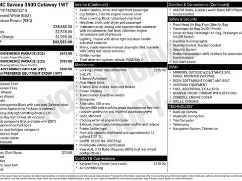 New 2025 GMC Savana 3500 Extended w/ Power Convenience Package RWD image 17
