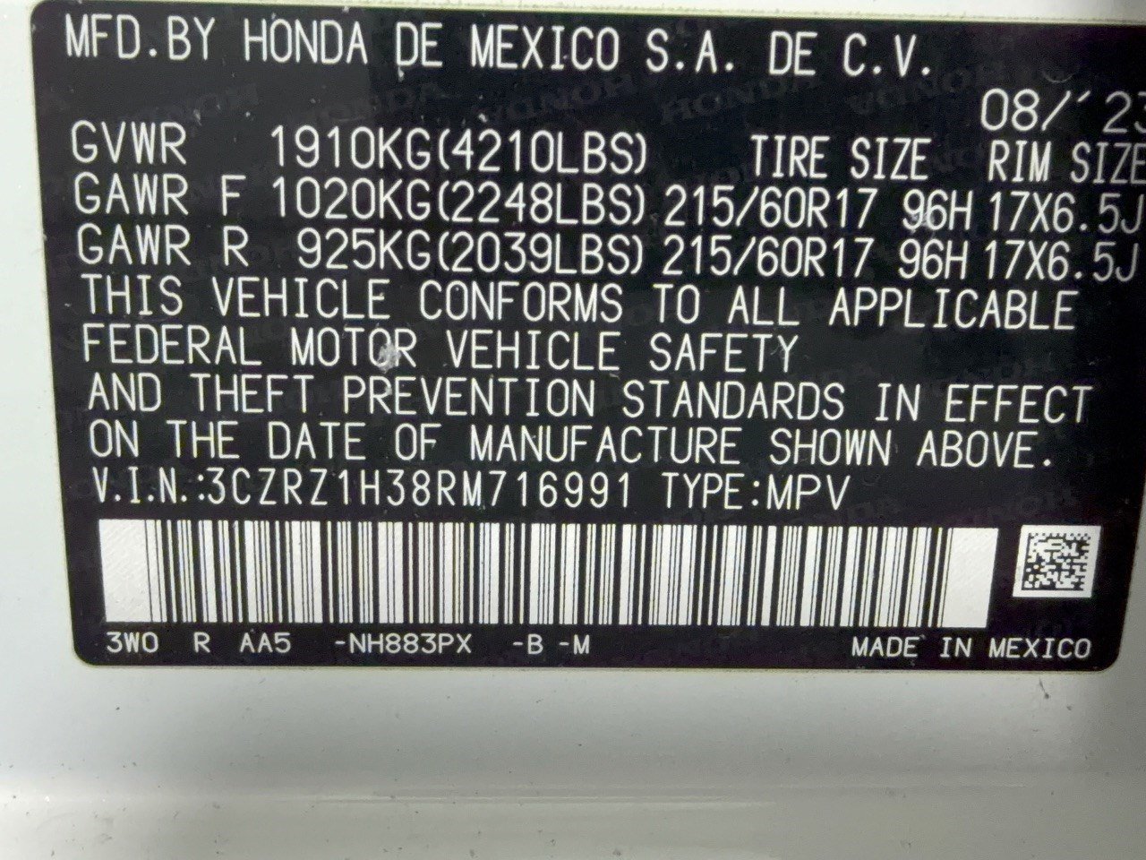 Certified 2024 Honda HR-V LX image 31