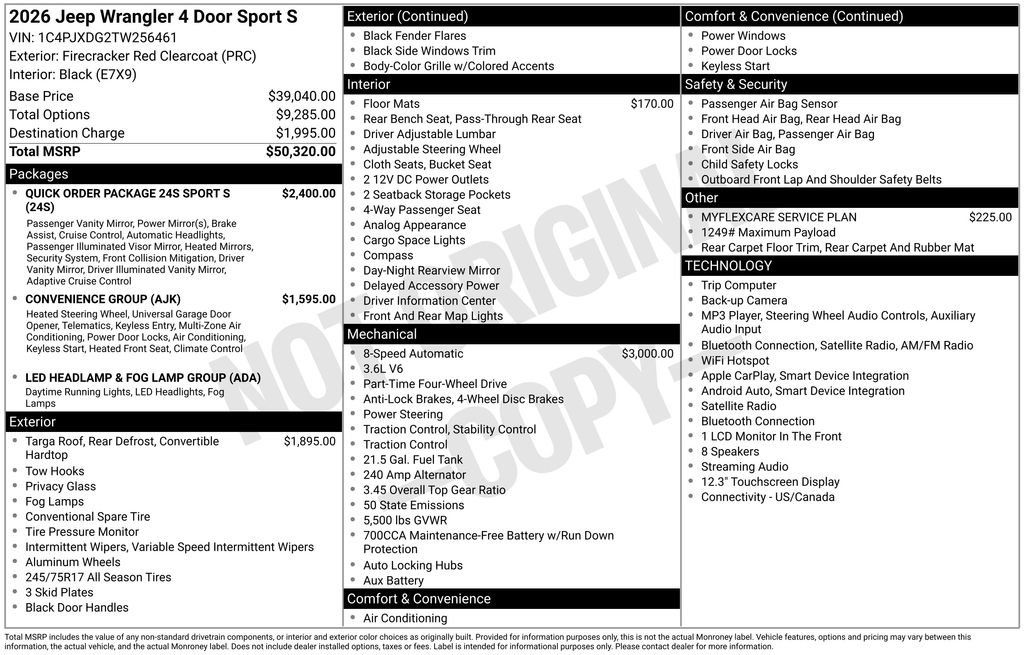 New 2026 Jeep Wrangler Unlimited Sport AWD/4WD image 43