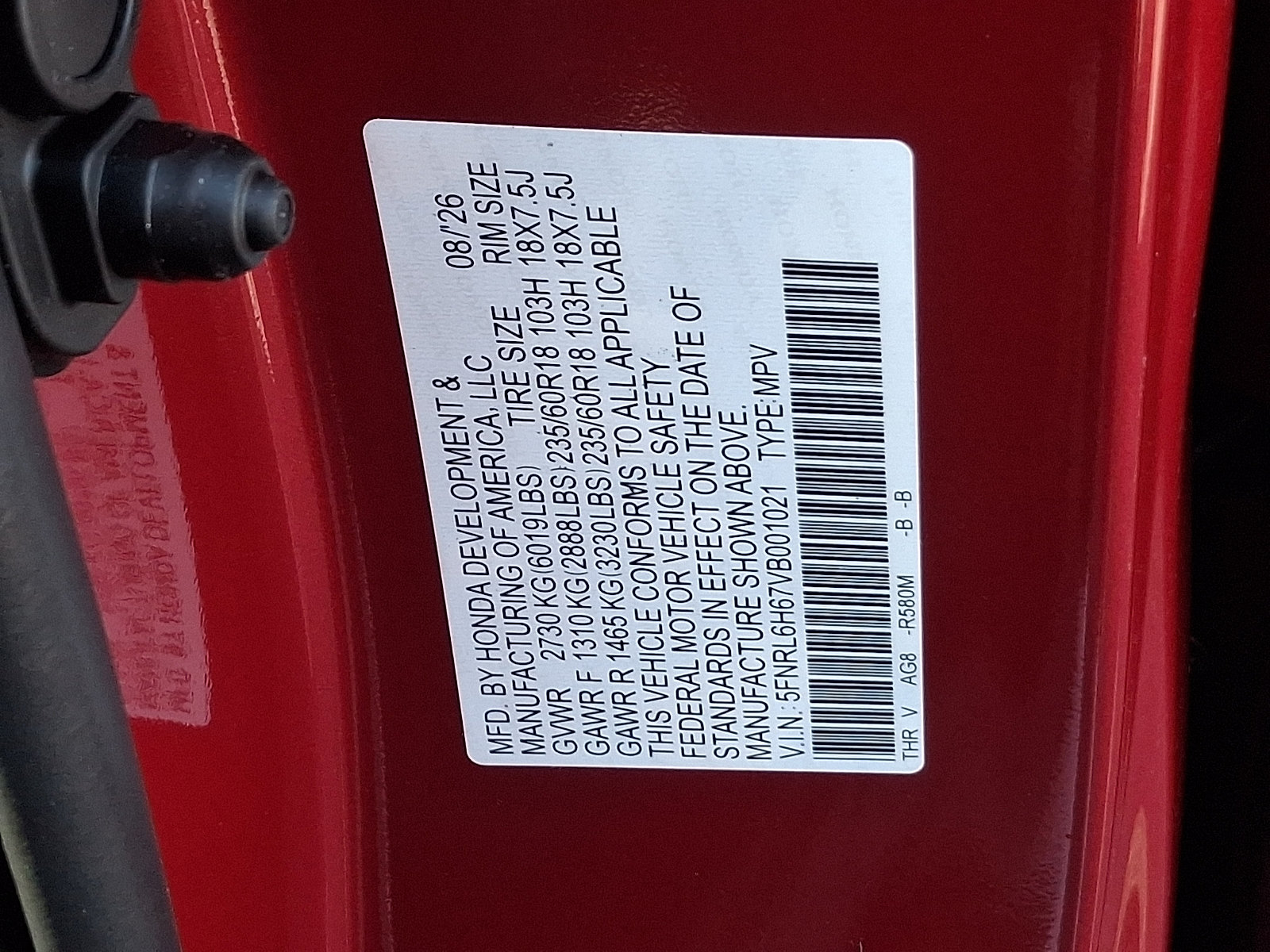 New 2027 Honda Odyssey EX-L image 10
