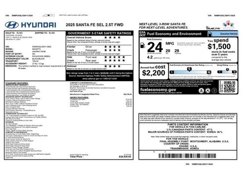 Used 2025 Hyundai Santa Fe SEL FWD image 2