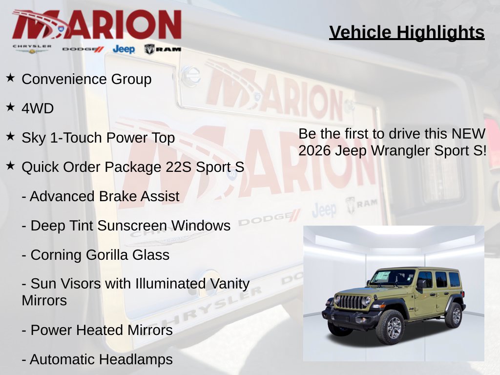New 2026 Jeep Wrangler Unlimited Sport AWD/4WD image 5