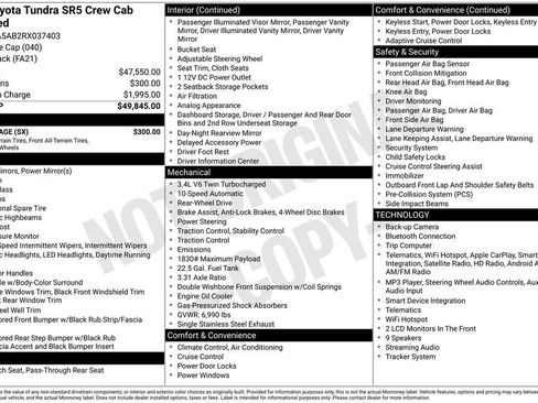 Used 2024 Toyota Tundra SR5 w/ SX Package RWD image 45