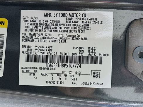 Certified 2023 Ford Mustang Premium w/ Equipment Group 201A RWD image 22