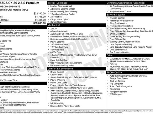New 2025 MAZDA CX-30 AWD 2.5 S w/ Premium Package image 23